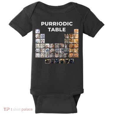 Funny Cat Chemistry Pun Periodic Table Baby Bodysuit