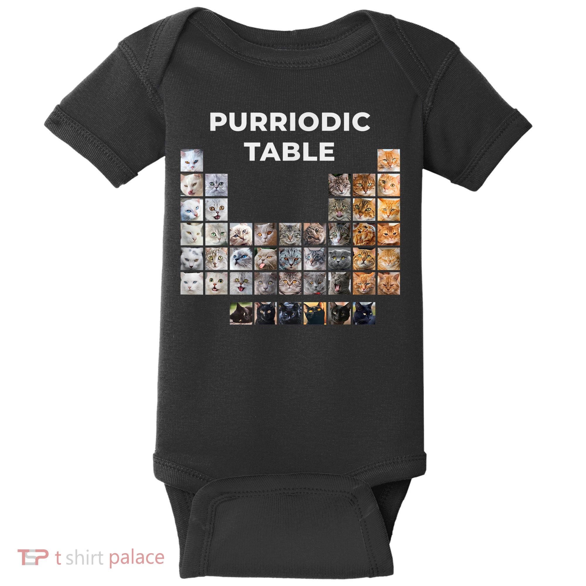 Funny Cat Chemistry Pun Periodic Table Baby Bodysuit