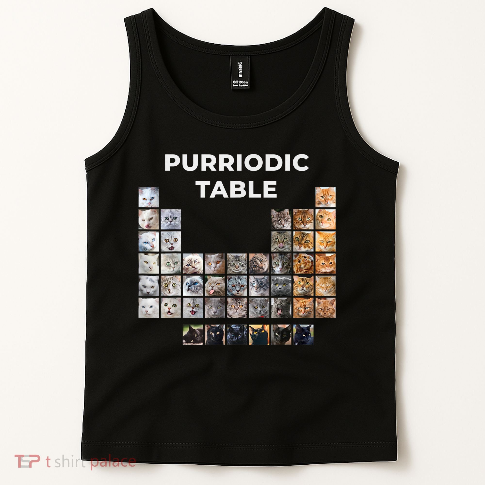 Funny Cat Chemistry Pun Periodic Table Tank Top