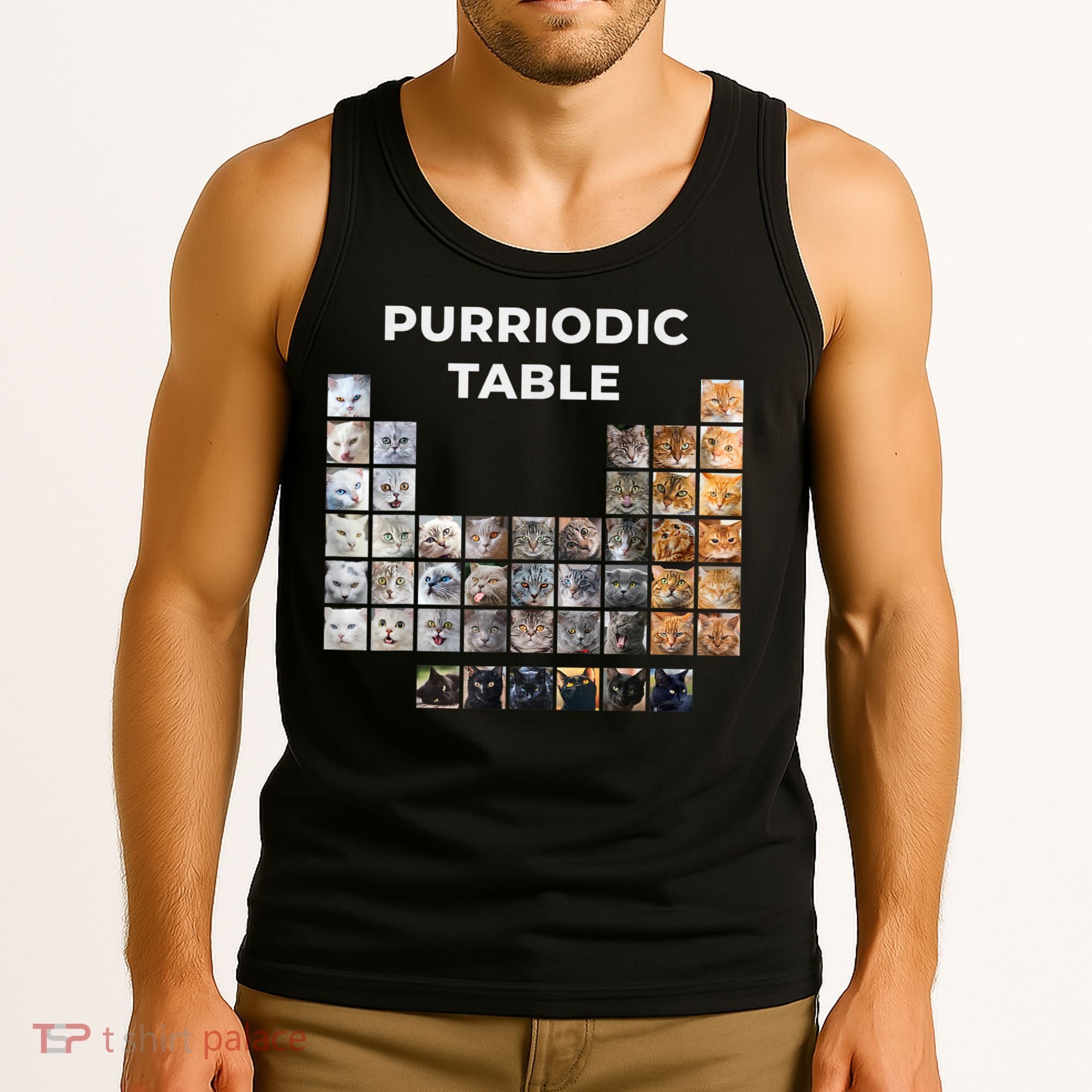 Funny Cat Chemistry Pun Periodic Table Tank Top
