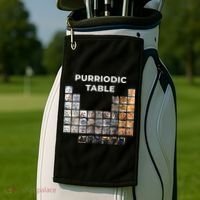 Funny Cat Chemistry Pun Periodic Table Golf Towel thumb 2