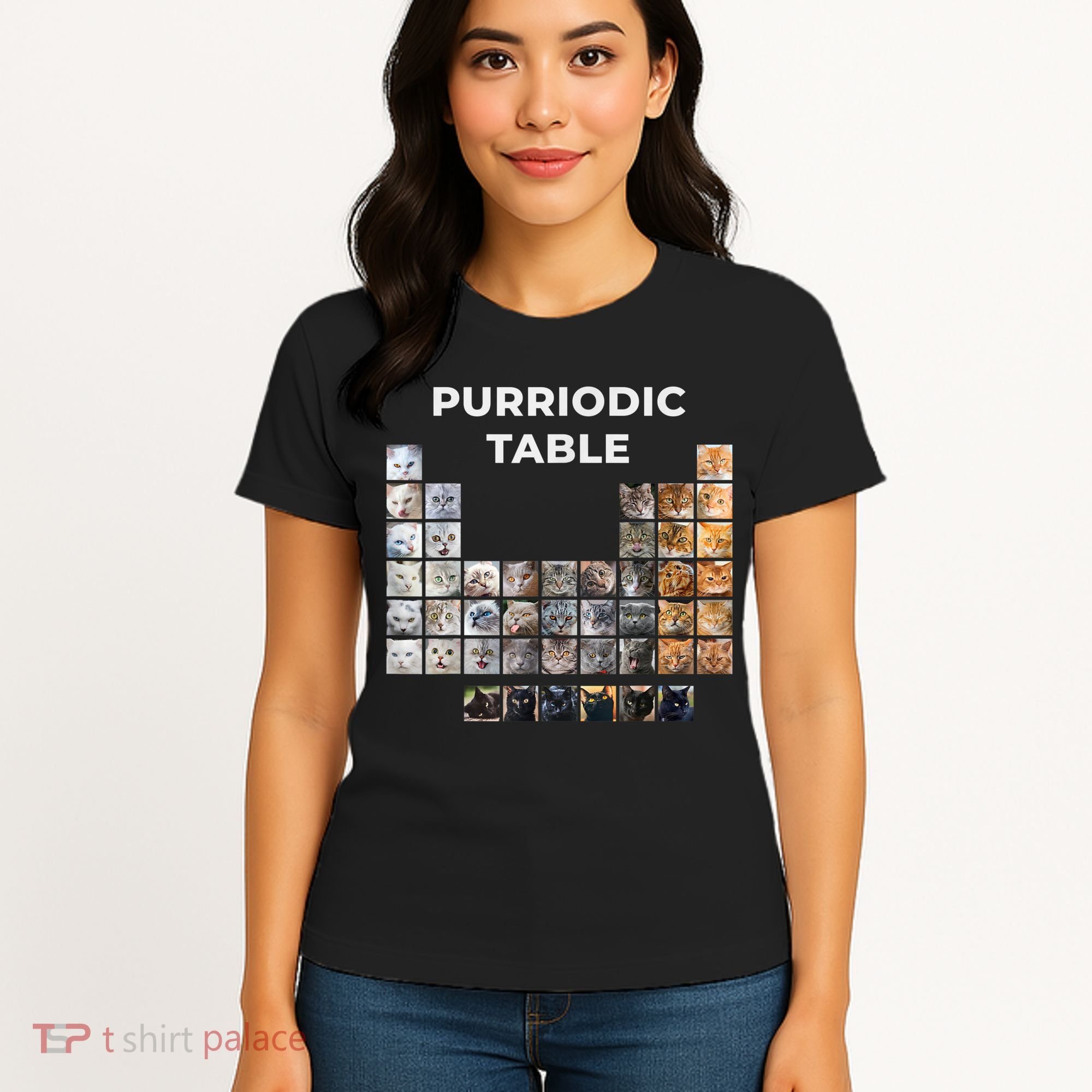 Funny Cat Chemistry Pun Periodic Table Women's T-Shirt