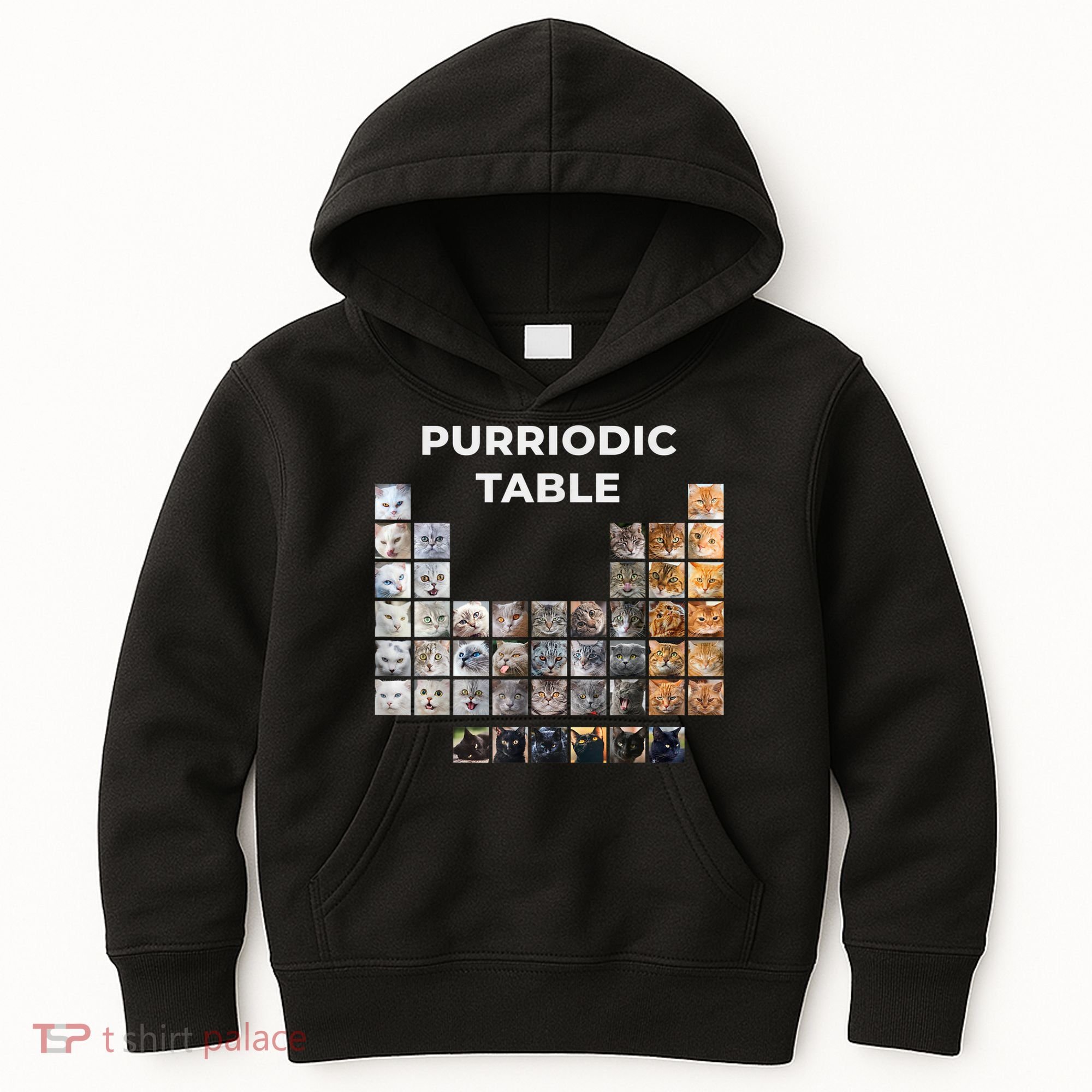Funny Cat Chemistry Pun Periodic Table Kids Hoodie