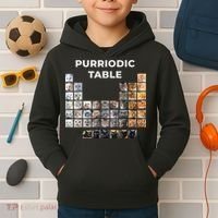 Funny Cat Chemistry Pun Periodic Table Kids Hoodie thumb 2