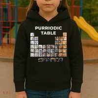 Funny Cat Chemistry Pun Periodic Table Kids Hoodie thumb 3