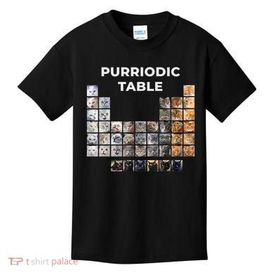 Funny Cat Chemistry Pun Periodic Table Kids T-Shirt