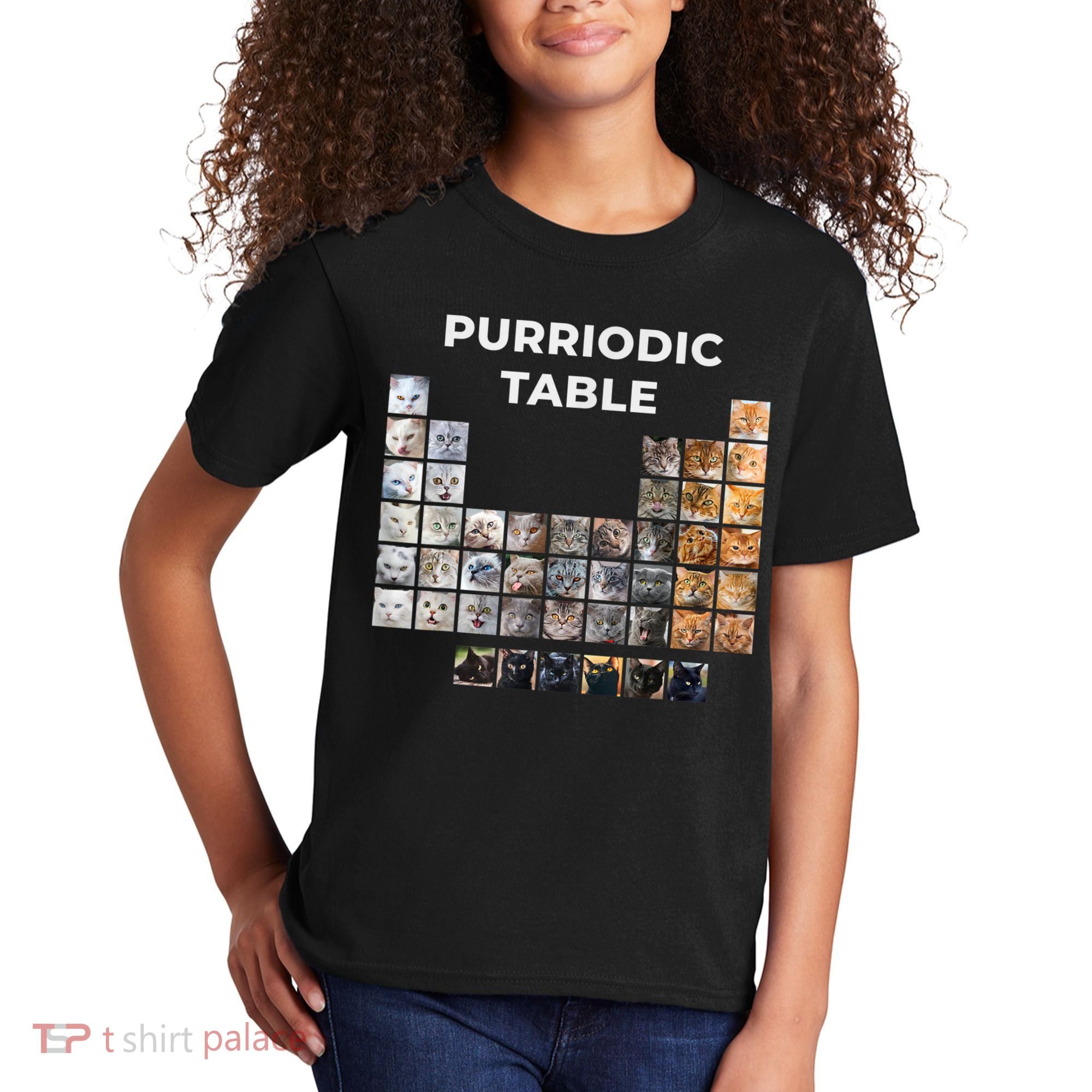 Funny Cat Chemistry Pun Periodic Table Kids T-Shirt