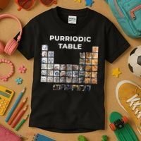 Funny Cat Chemistry Pun Periodic Table Kids T-Shirt thumb 3