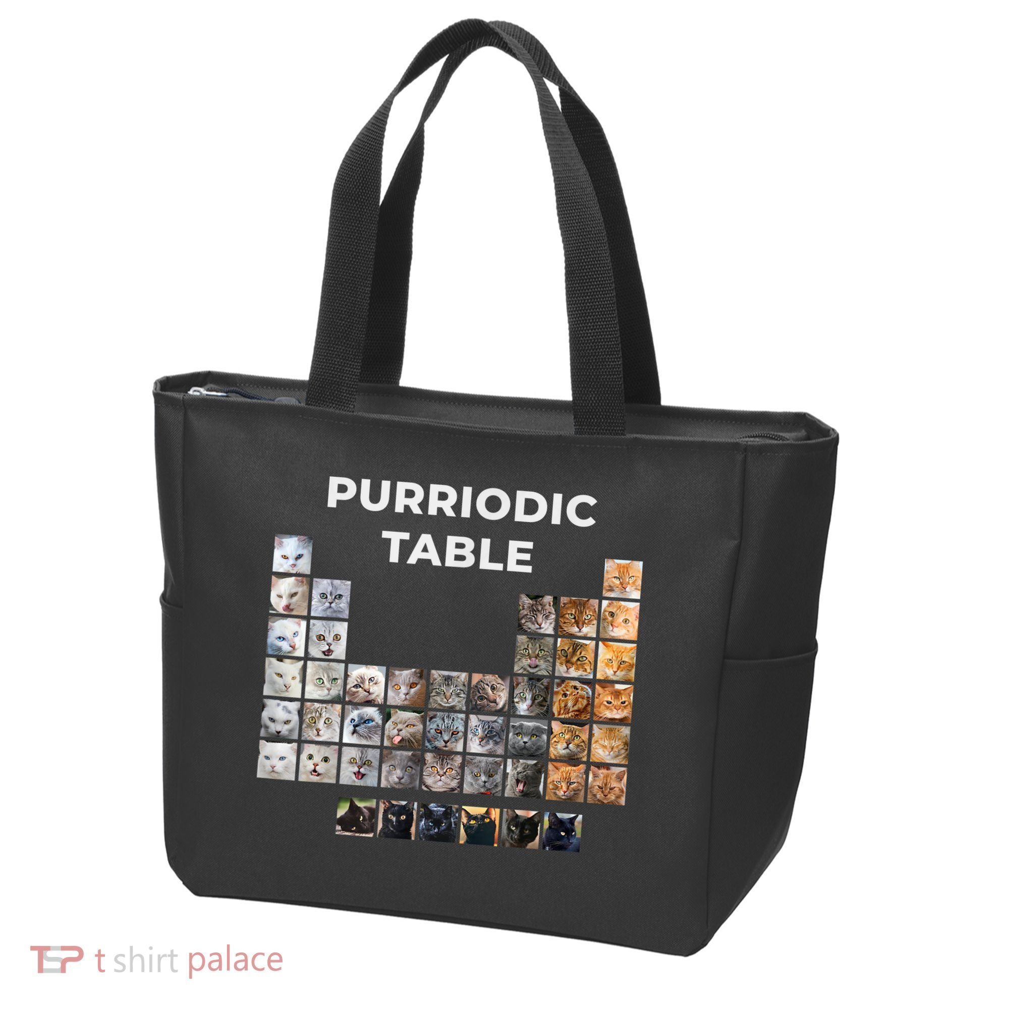 Funny Cat Chemistry Pun Periodic Table Tote Bag