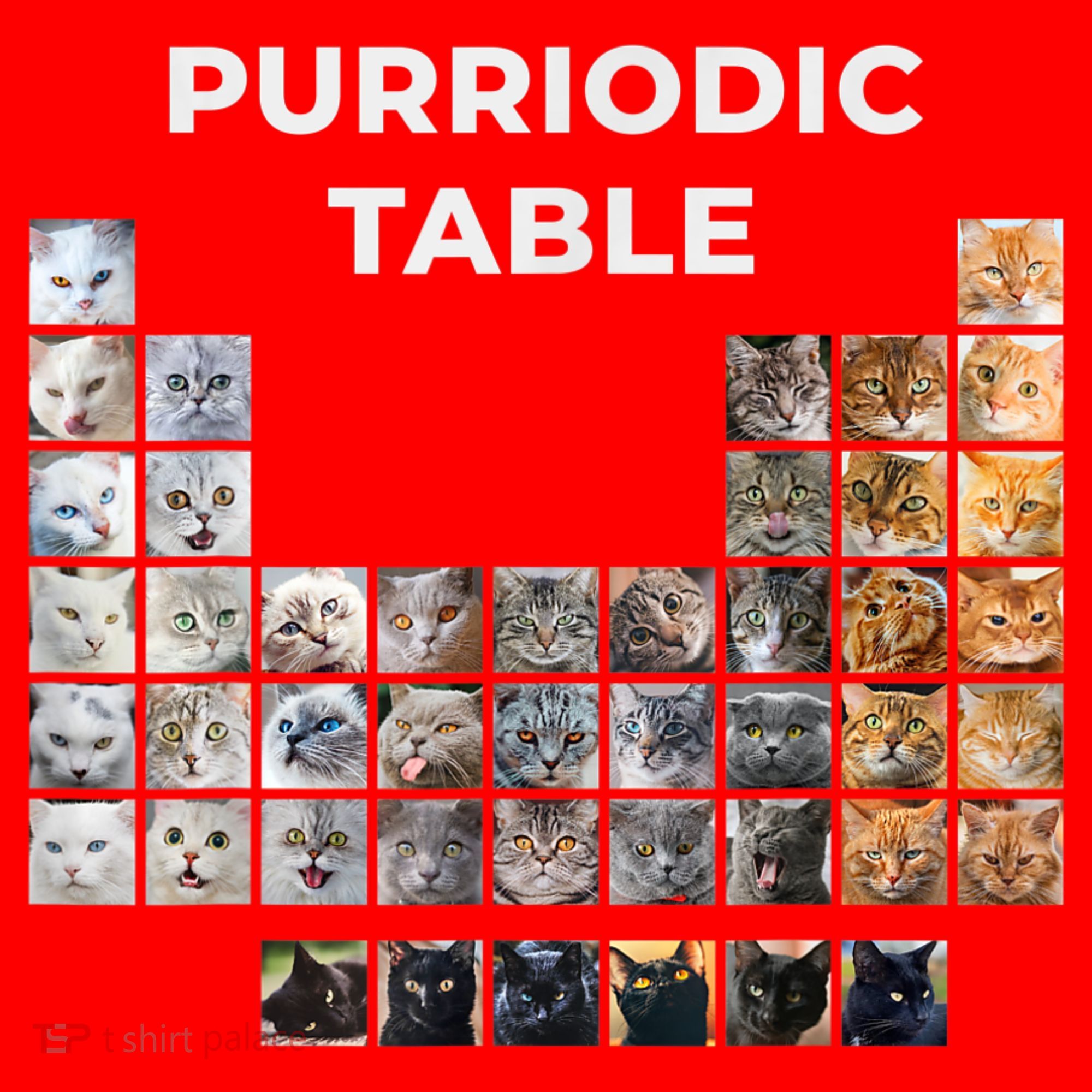 Funny Cat Chemistry Pun Periodic Table Santa Hat
