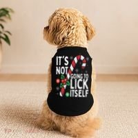 Funny Christmas Candy Cane It's Not Going To Lick Itself Doggie Tank thumb 2