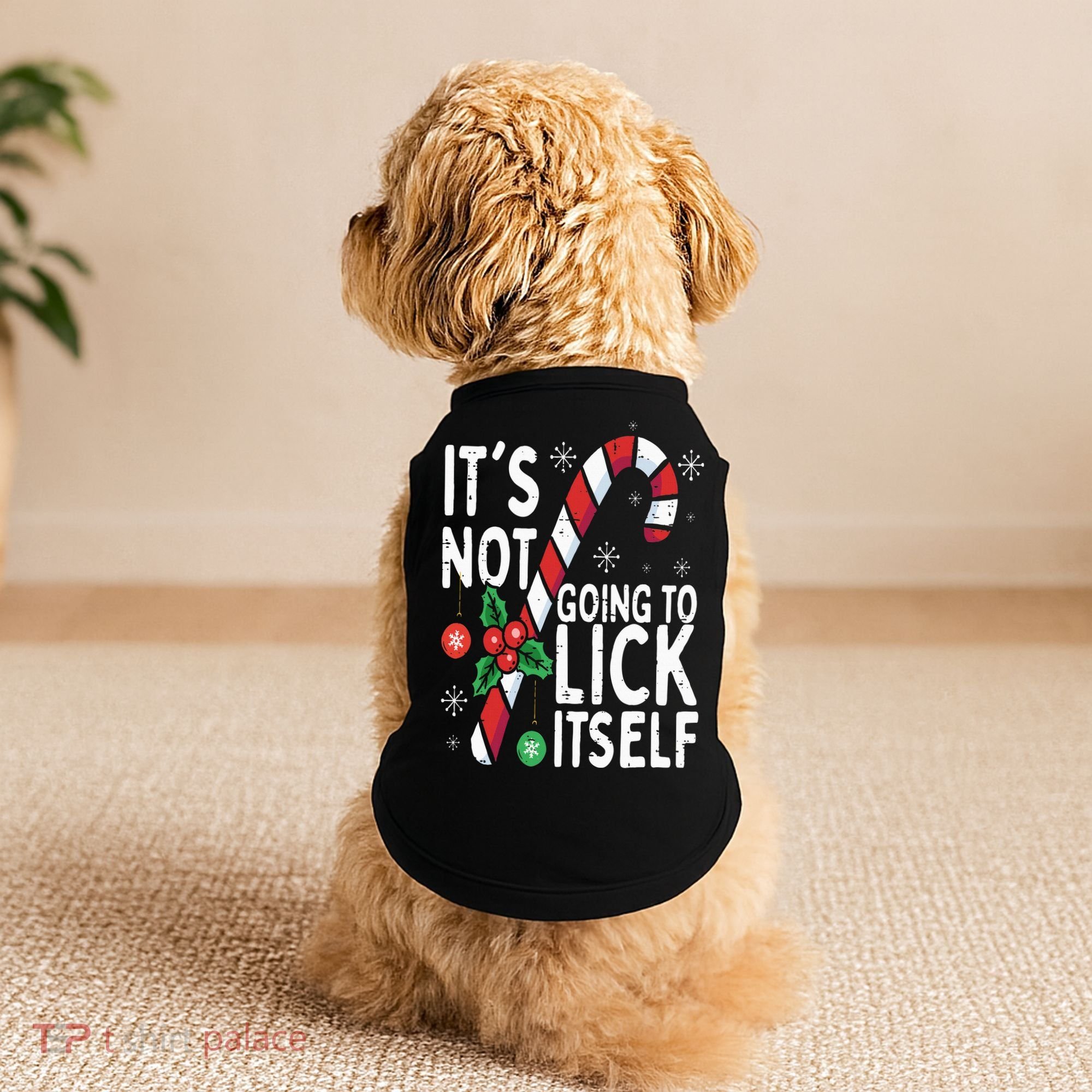 Funny Christmas Candy Cane It's Not Going To Lick Itself Doggie Tank