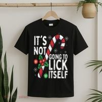 Funny Christmas Candy Cane It's Not Going To Lick Itself T-Shirt thumb 2