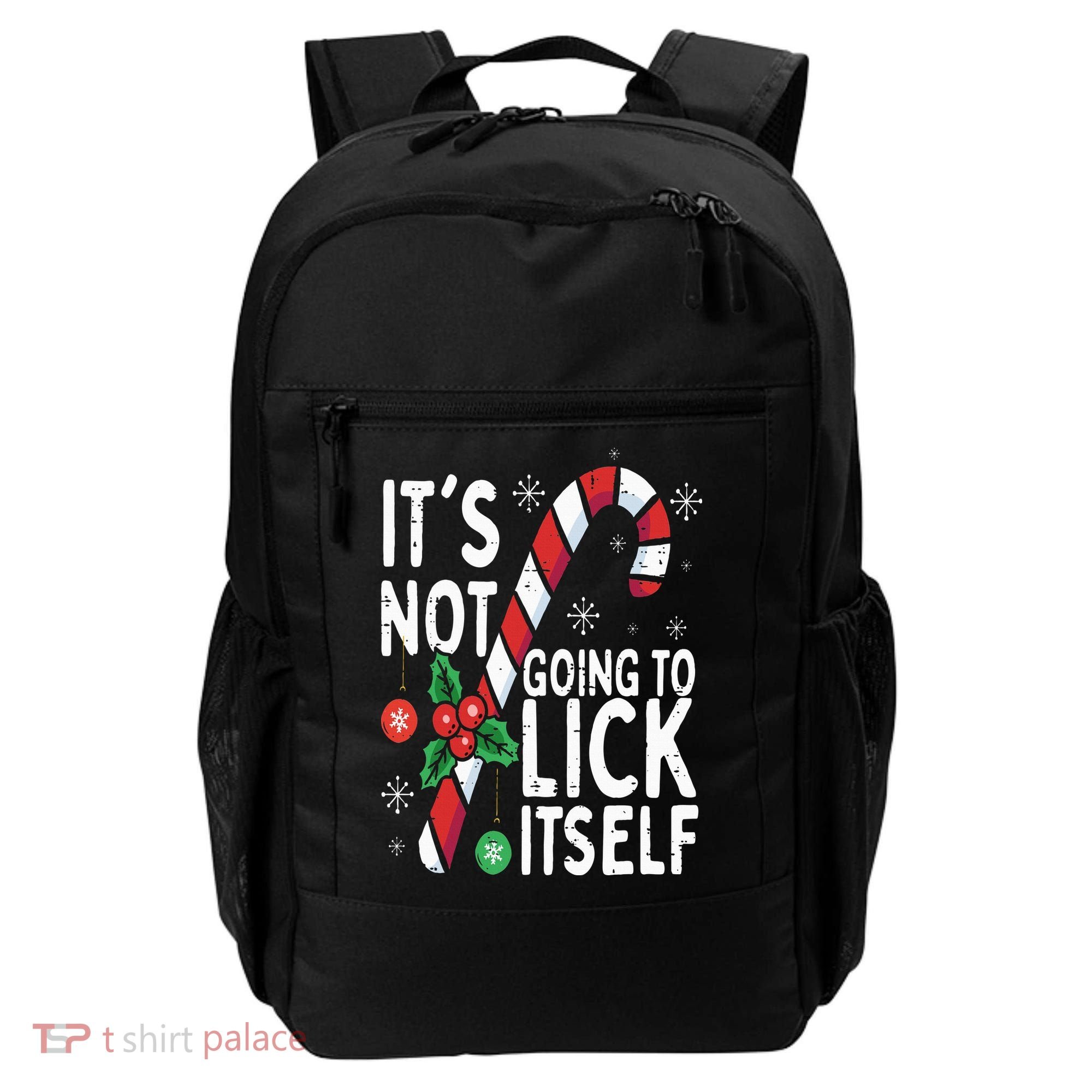 Funny Christmas Candy Cane It's Not Going To Lick Itself Backpack