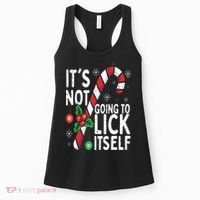 Funny Christmas Candy Cane It's Not Going To Lick Itself Women's Tank Top thumb 0