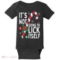 Funny Christmas Candy Cane It's Not Going To Lick Itself Baby Bodysuit thumb 0