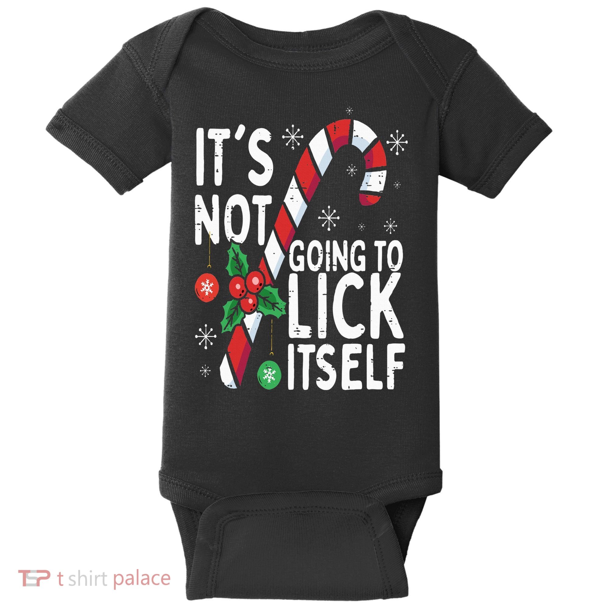 Funny Christmas Candy Cane It's Not Going To Lick Itself Baby Bodysuit