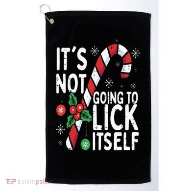 Funny Christmas Candy Cane It's Not Going To Lick Itself Golf Towel