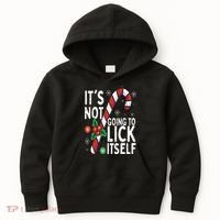 Funny Christmas Candy Cane It's Not Going To Lick Itself Kids Hoodie thumb 0