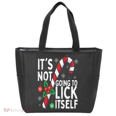 Funny Christmas Candy Cane It's Not Going To Lick Itself Tote Bag