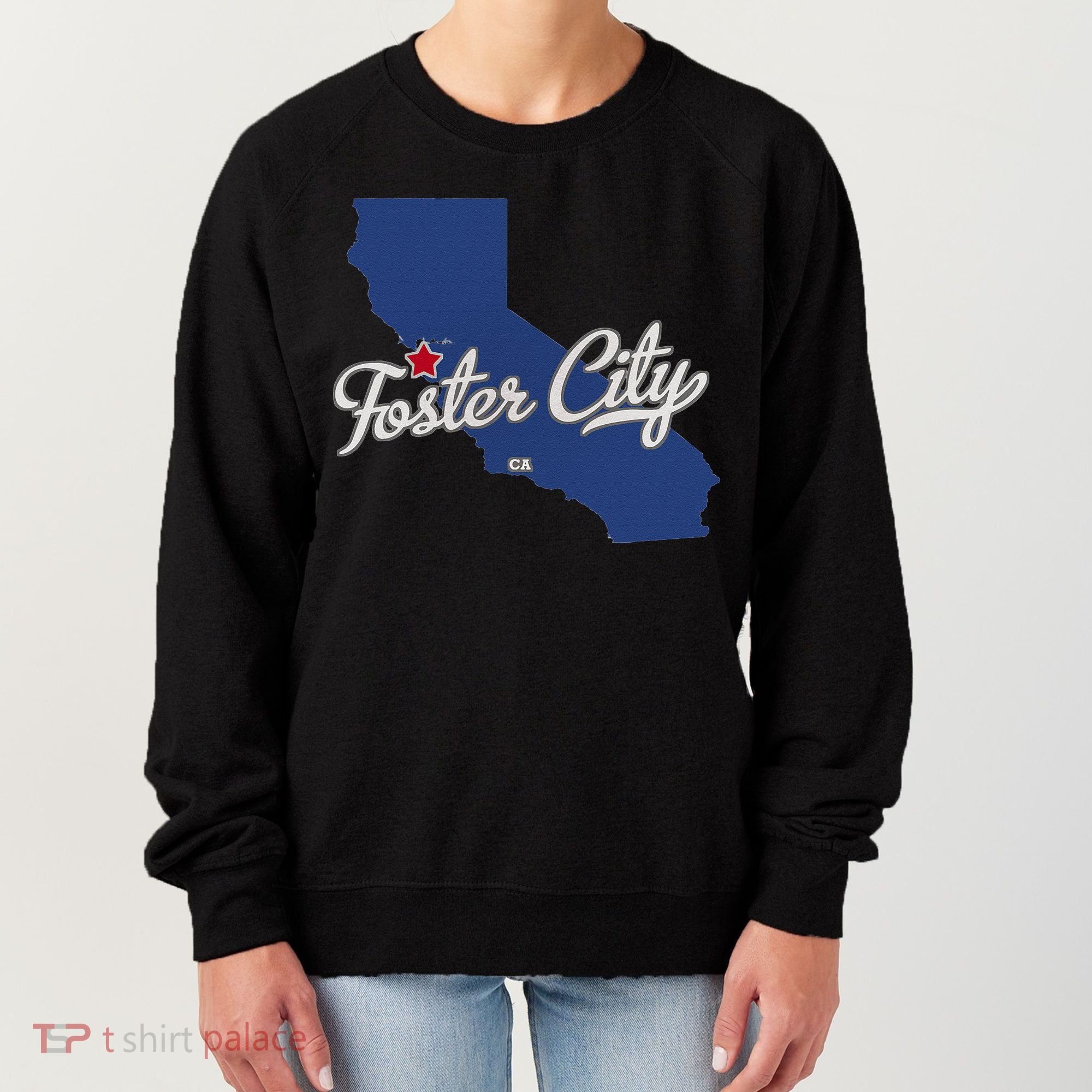 Foster City California CA Map Women's Sweatshirt