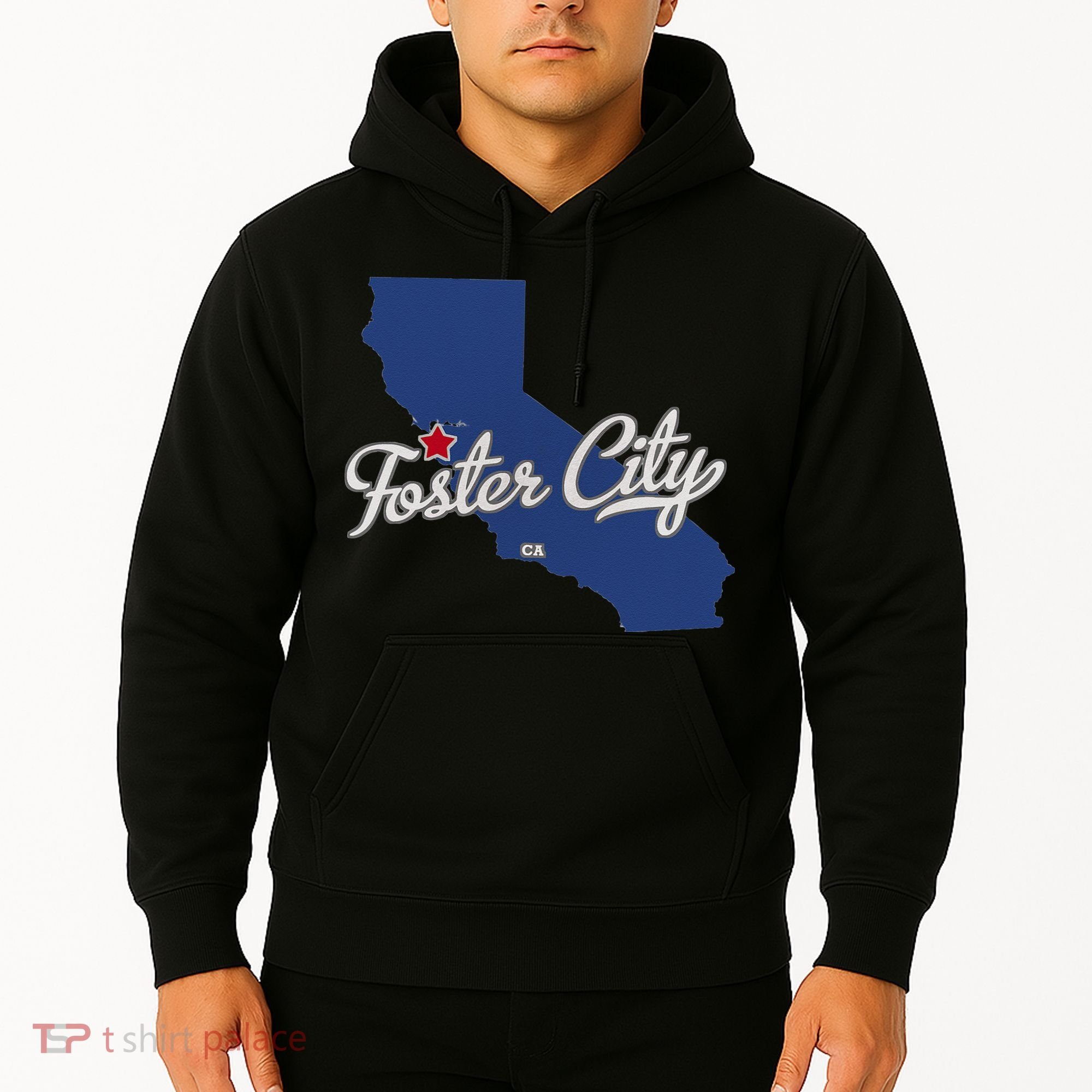 Foster City California CA Map Hoodie