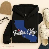 Foster City California CA Map Hoodie thumb 4