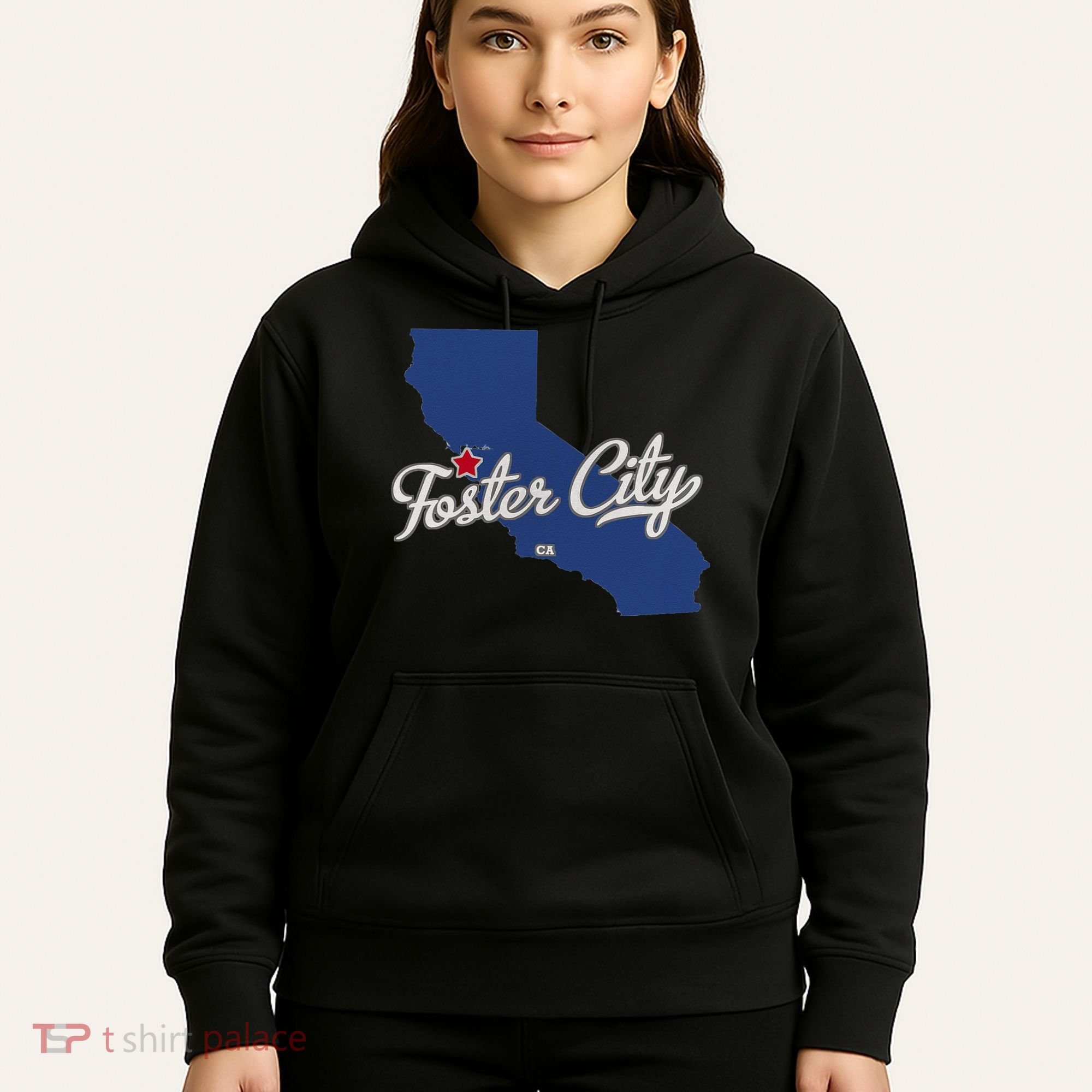 Foster City California CA Map Hoodie