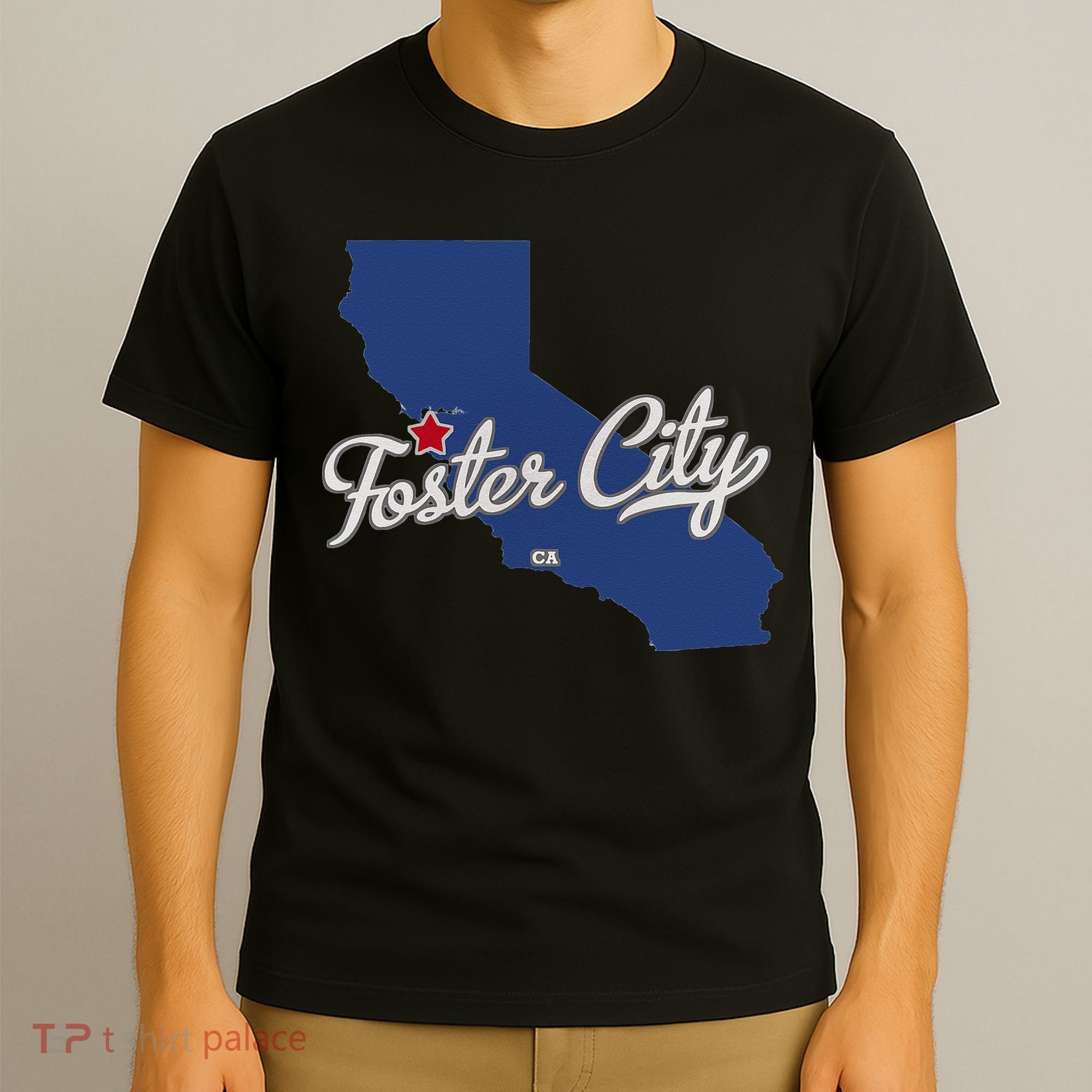 Foster City California CA Map T-Shirt