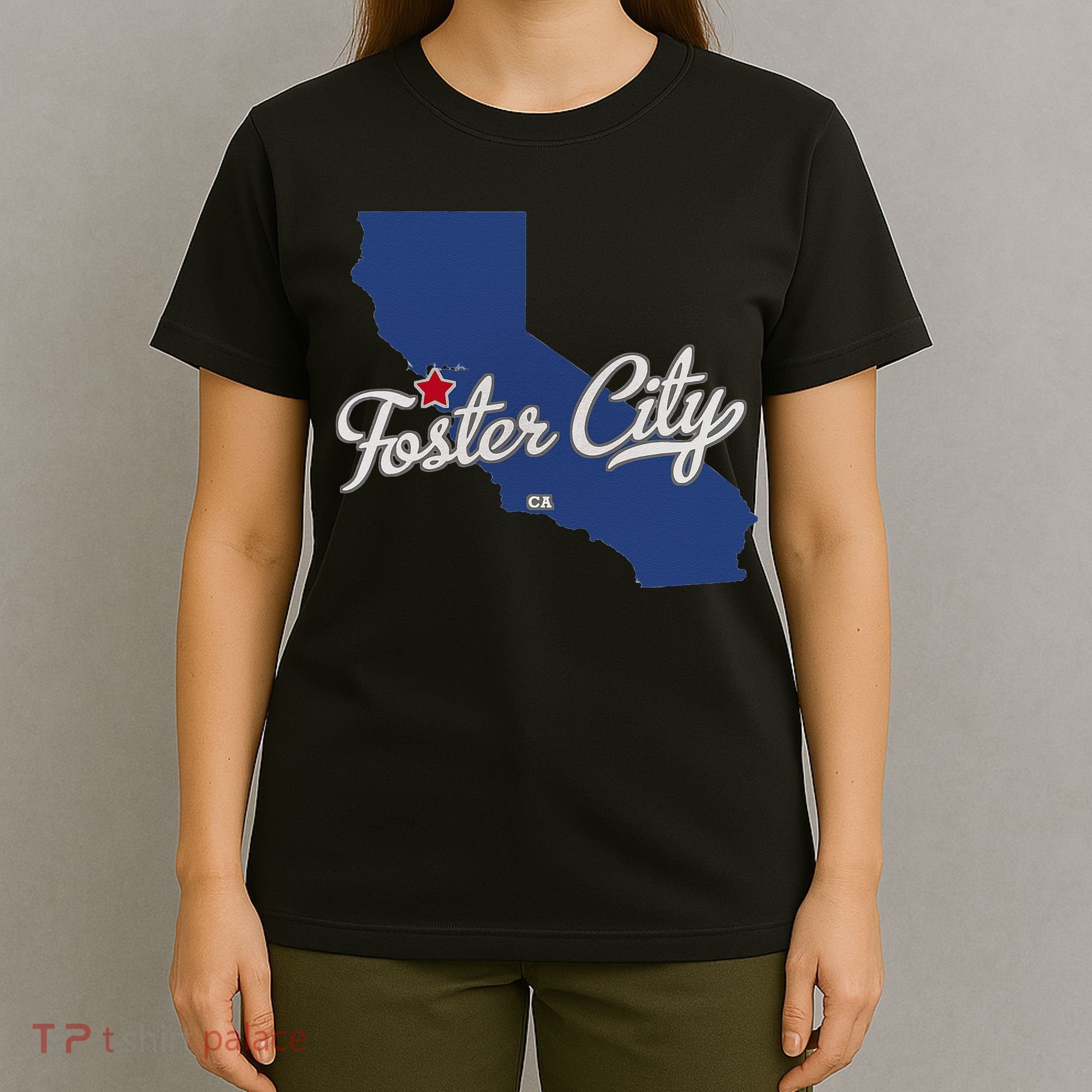 Foster City California CA Map T-Shirt