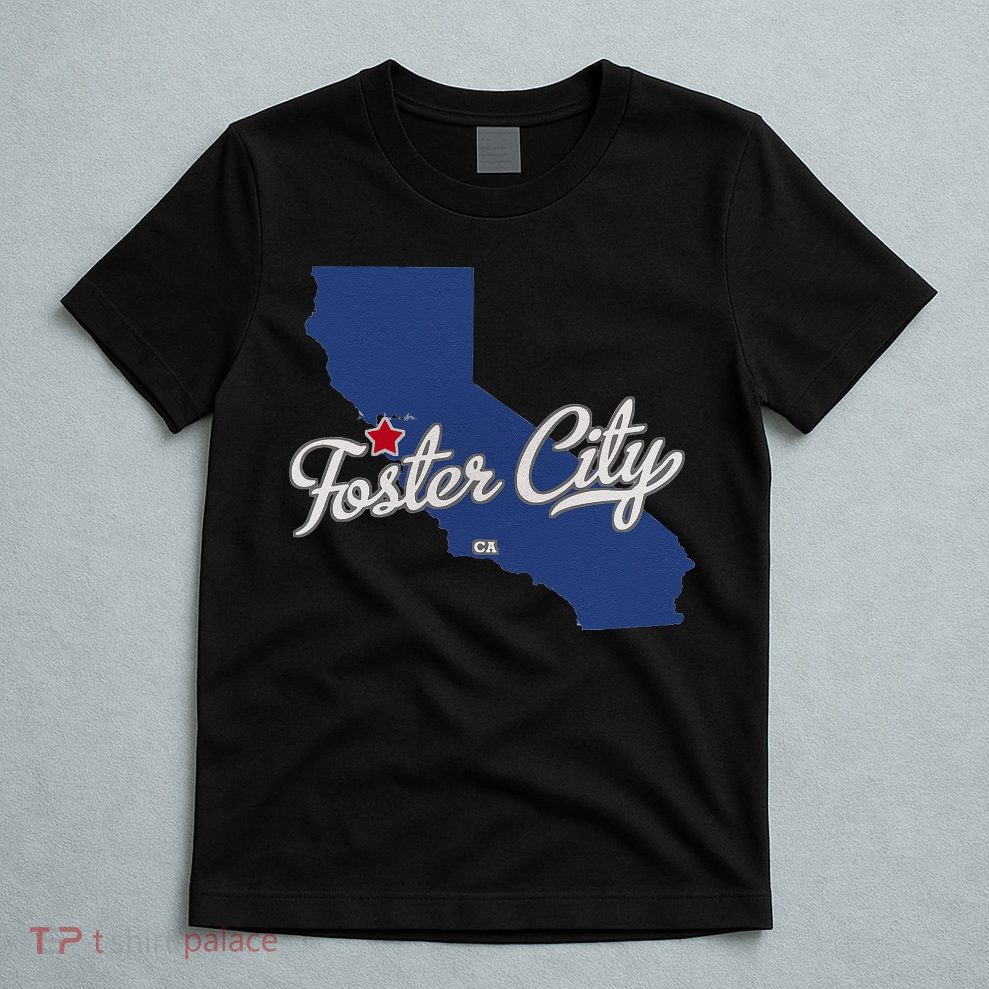 Foster City California CA Map T-Shirt