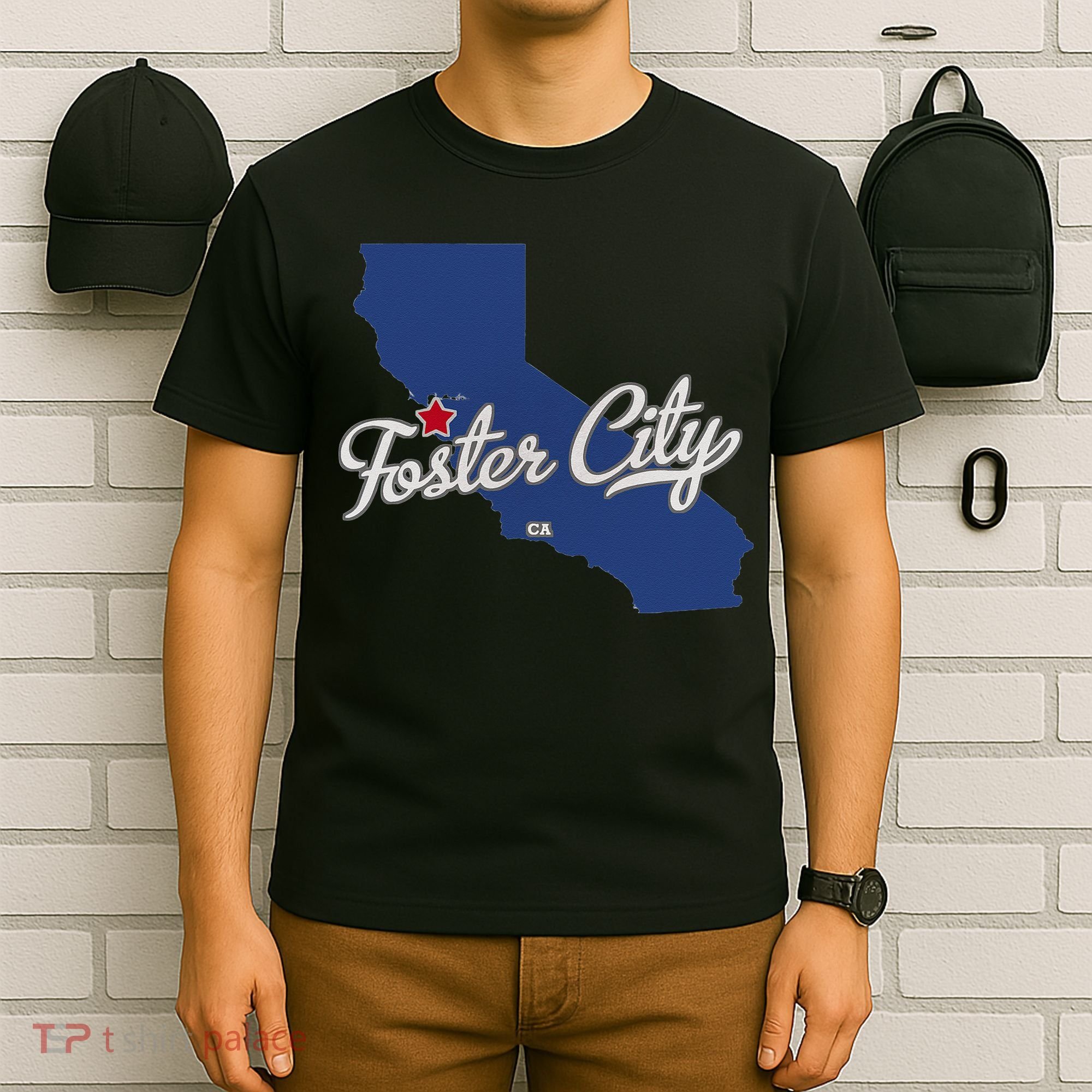 Foster City California CA Map T-Shirt