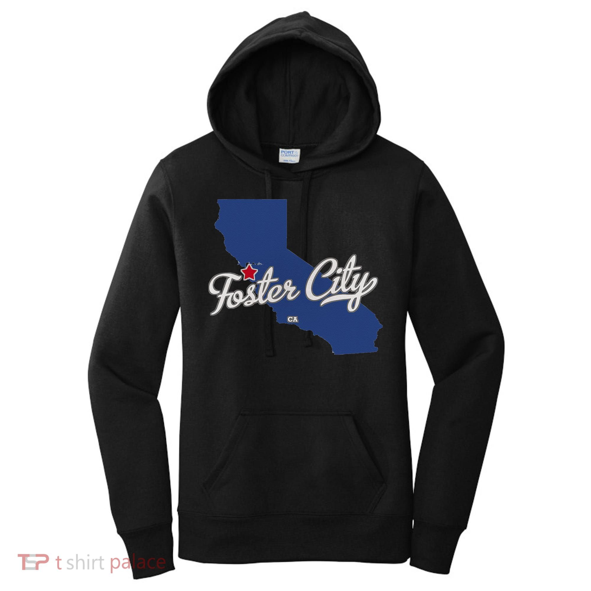 Foster City California CA Map Women's Hoodie