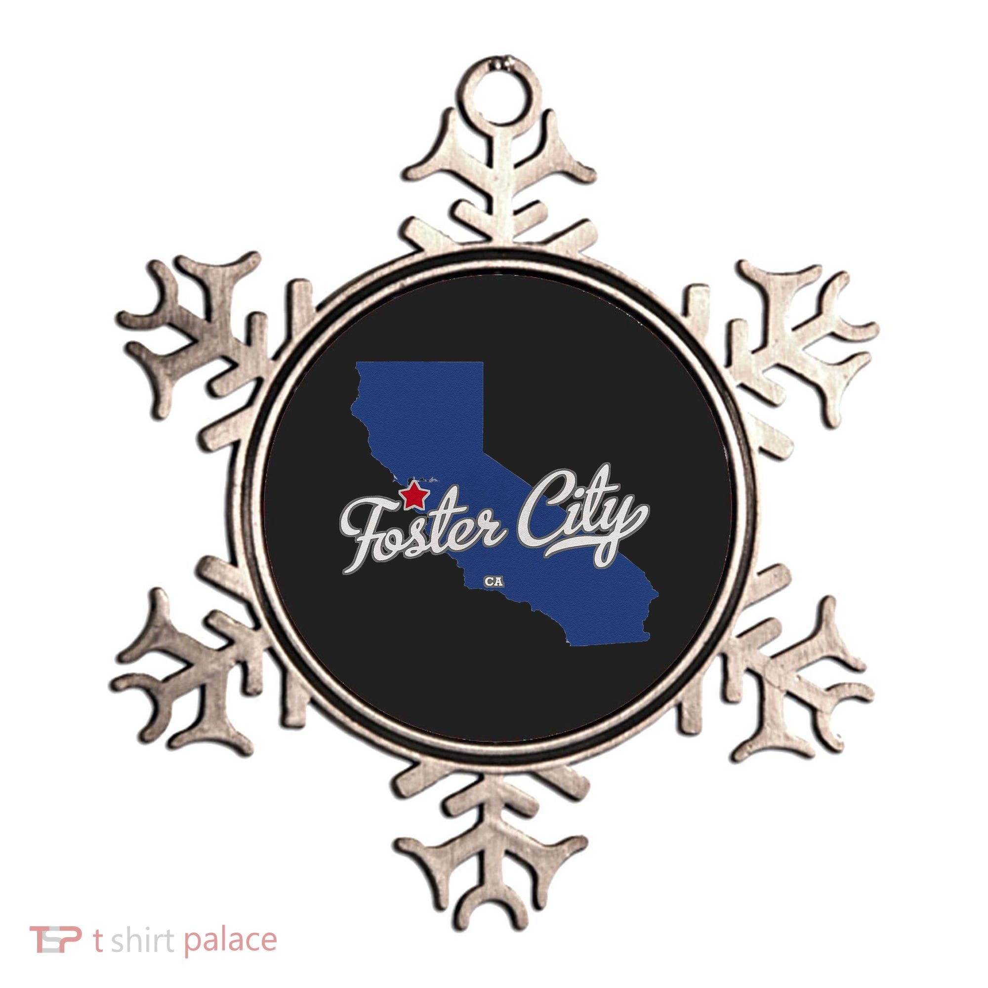 Foster City California CA Map Ornament