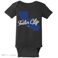 Foster City California CA Map Baby Bodysuit thumb 0