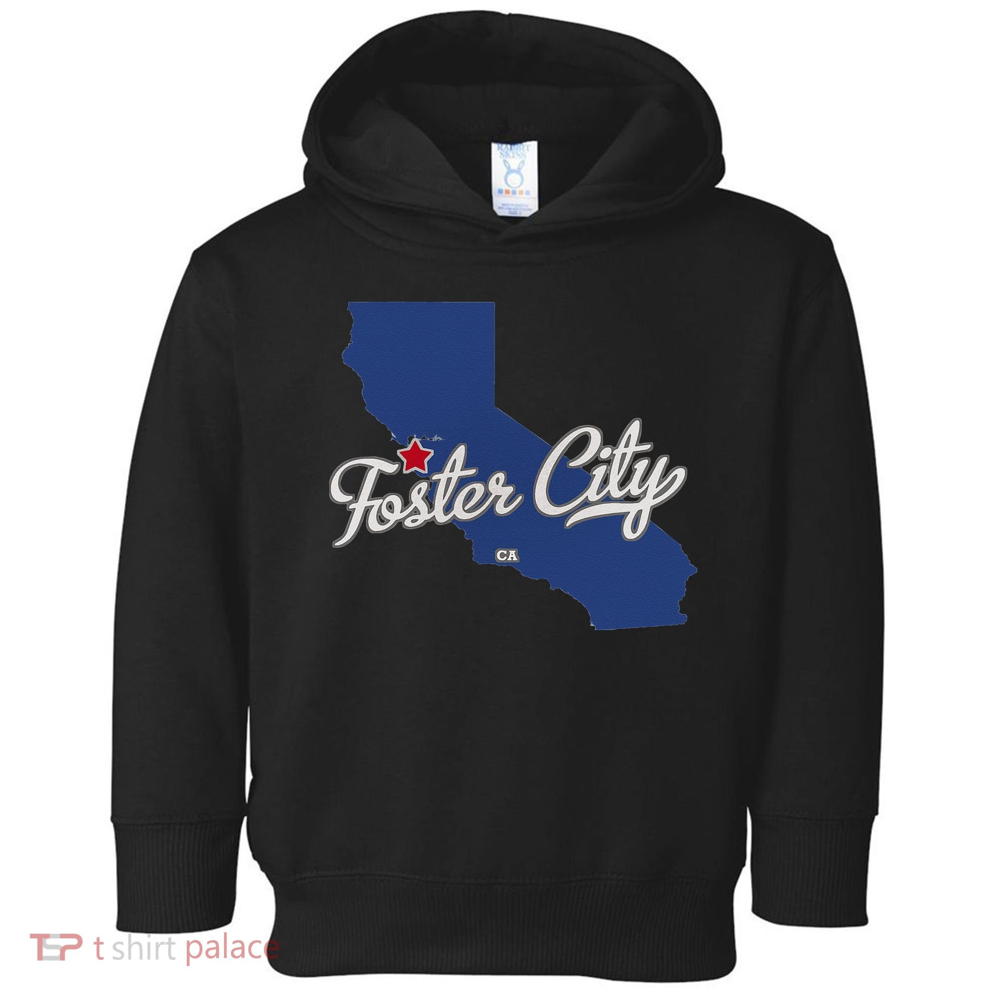 Foster City California CA Map Toddler Hoodie
