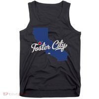 Foster City California CA Map Tank Top thumb 0