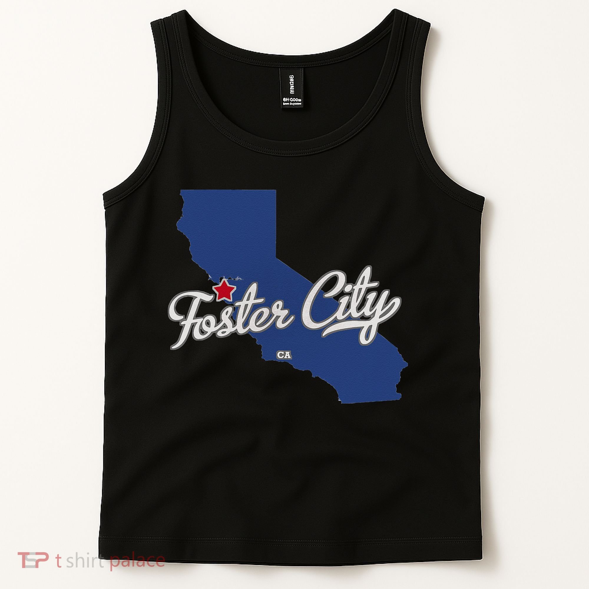 Foster City California CA Map Tank Top