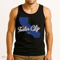 Foster City California CA Map Tank Top thumb 3