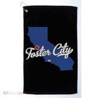 Foster City California CA Map Golf Towel thumb 0