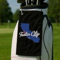 Foster City California CA Map Golf Towel thumb 2