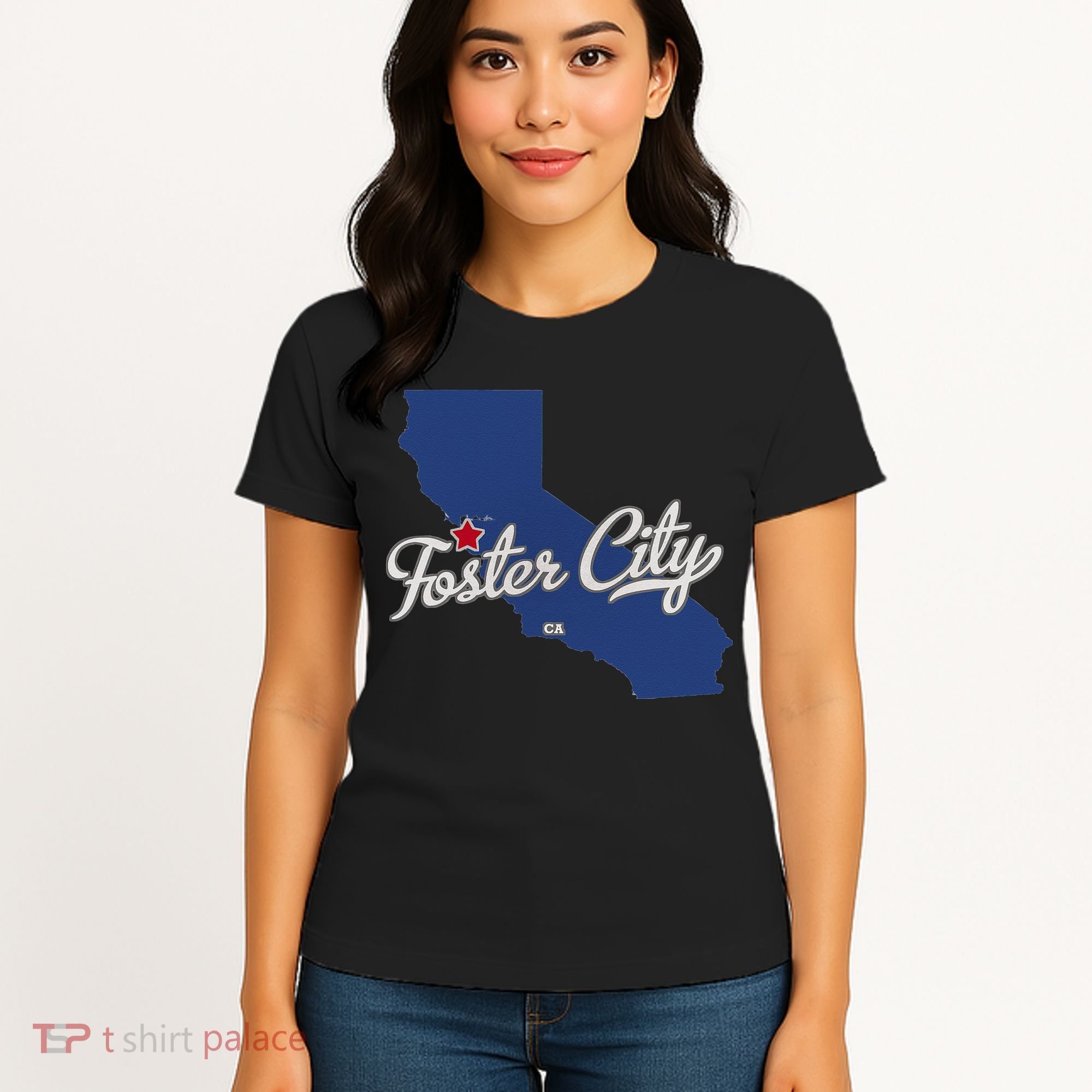 Foster City California CA Map Women's T-Shirt