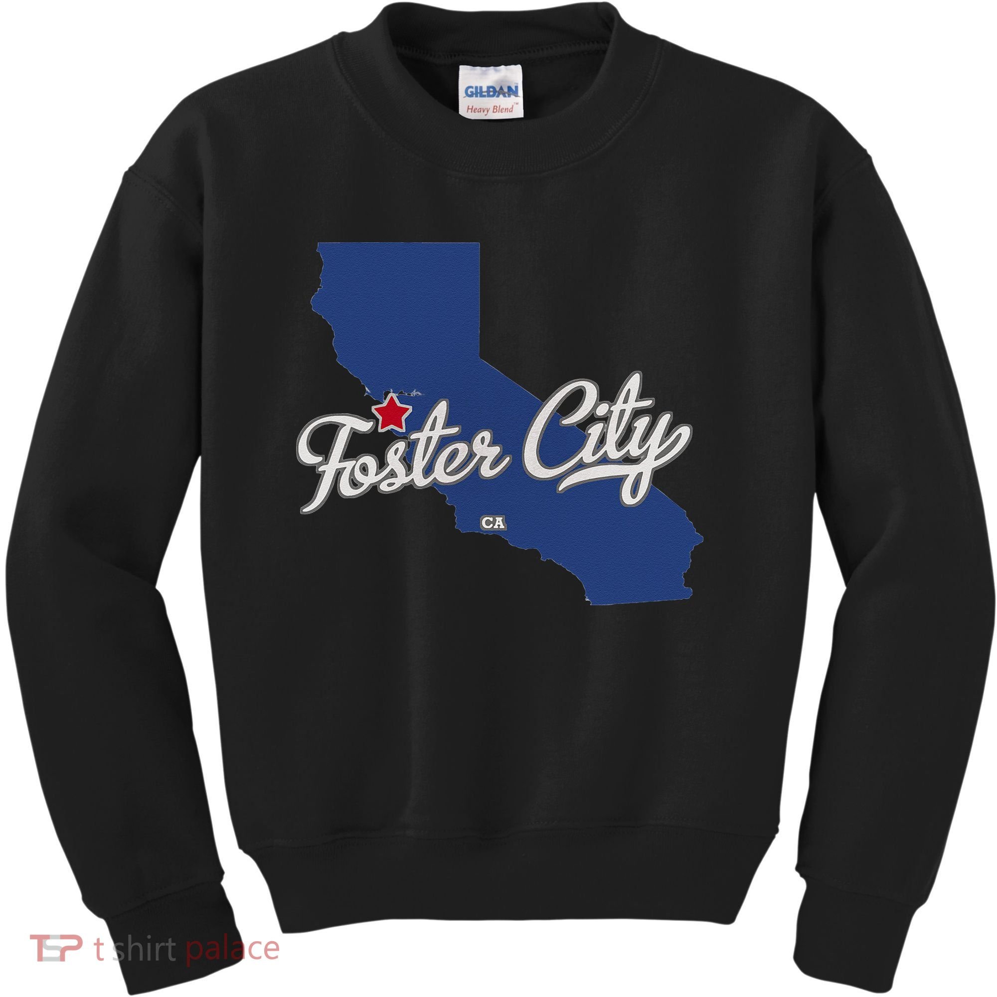 Foster City California CA Map Kids Sweatshirt