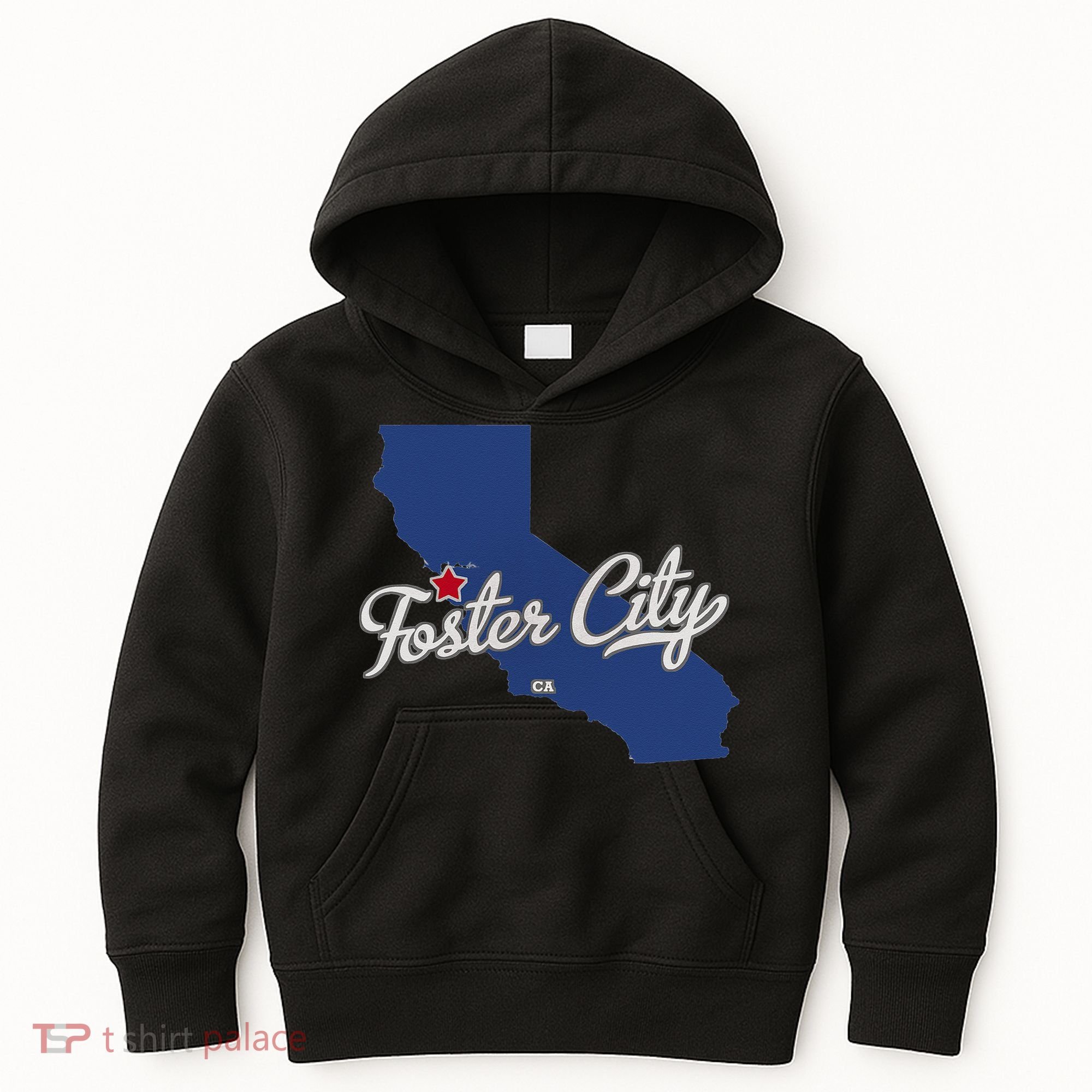 Foster City California CA Map Kids Hoodie