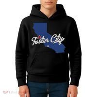 Foster City California CA Map Kids Hoodie thumb 4