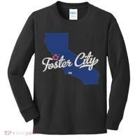 Foster City California CA Map Kids Long Sleeve Shirt thumb 0