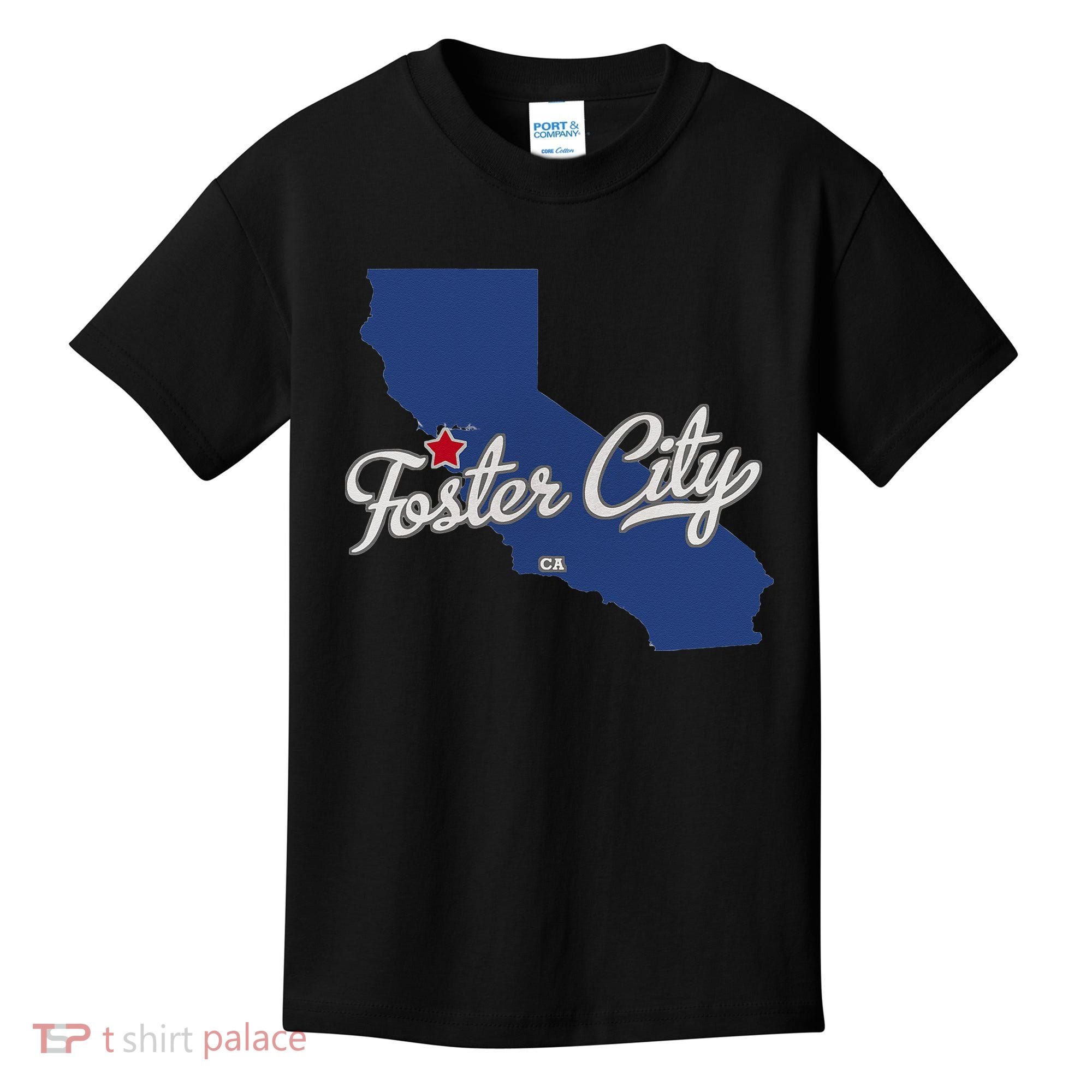 Foster City California CA Map Kids T-Shirt