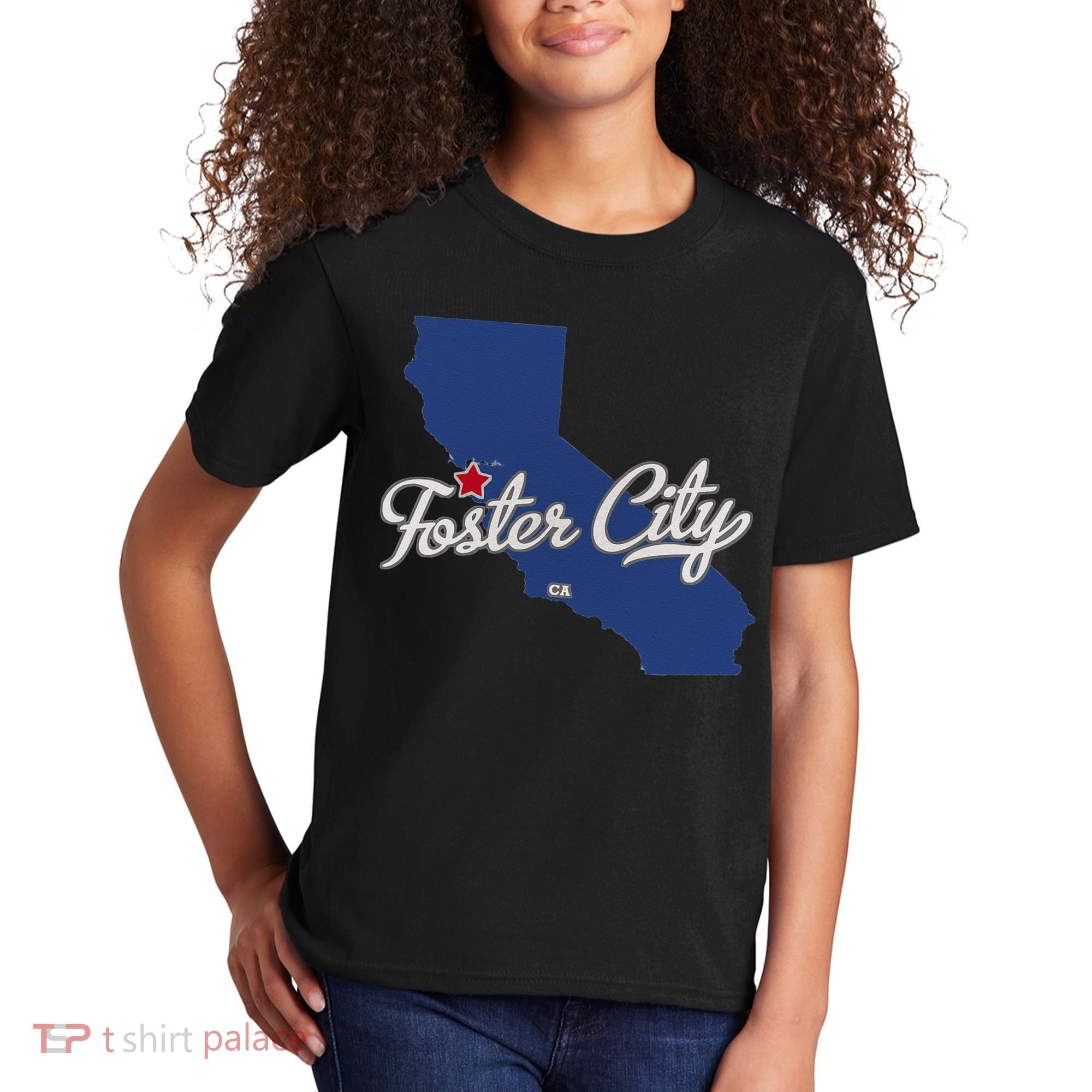 Foster City California CA Map Kids T-Shirt