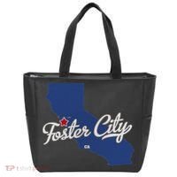 Foster City California CA Map Tote Bag thumb 0
