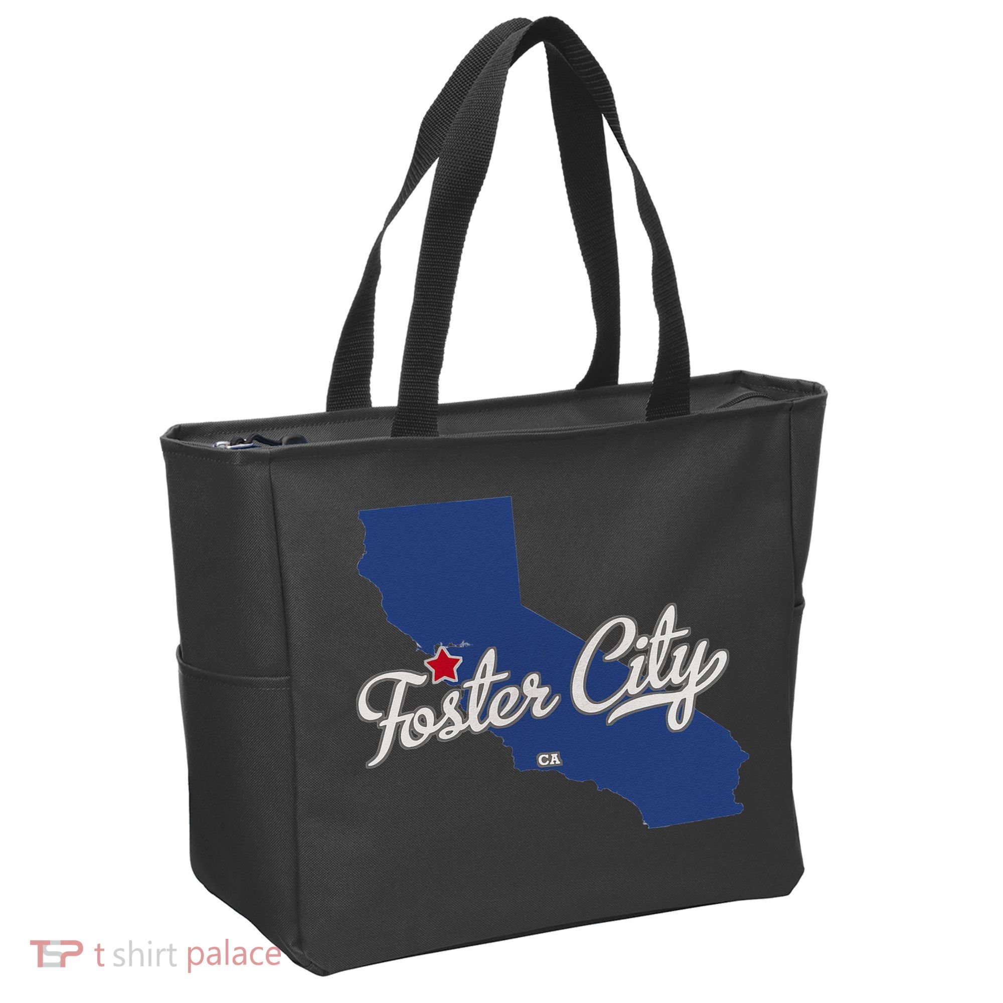 Foster City California CA Map Tote Bag